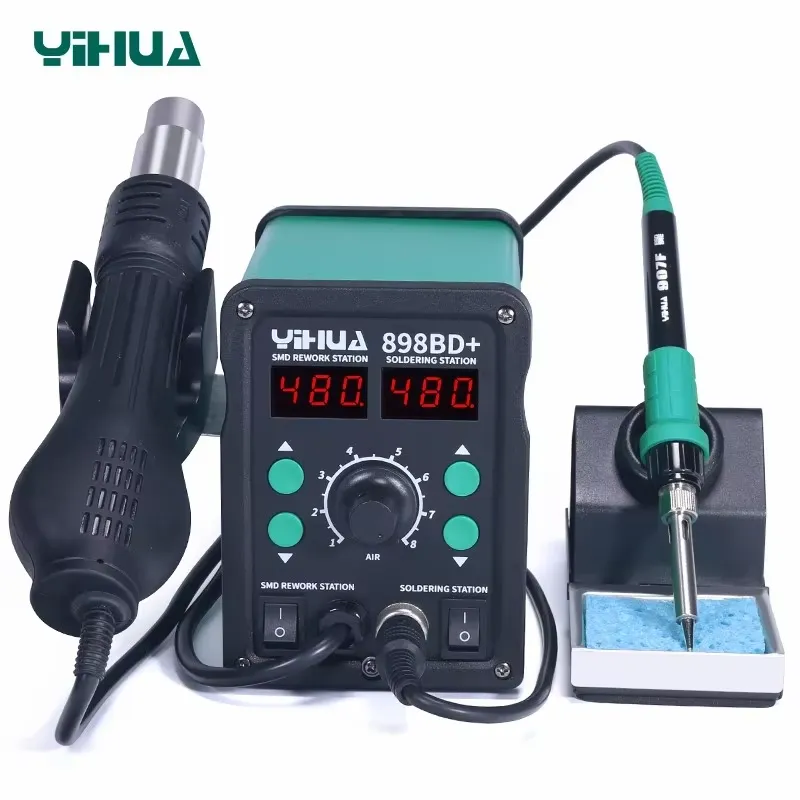 Smd Rework Station Hot Air Soldering 2 In 1 - YIHUA 898BD+ 220V 2-in-1 Digital-Display Elektrischer